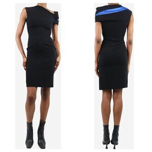 Altuzarra Black Blue Asymmetric Neckline Sheath Dress $750
